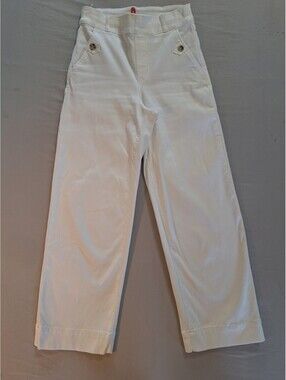 SPANX Stretch Twill Cropped Wide Leg Pant White XS